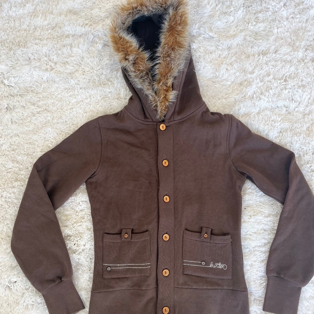 Burton XS Brown Hoodie - women’s sweatshirt